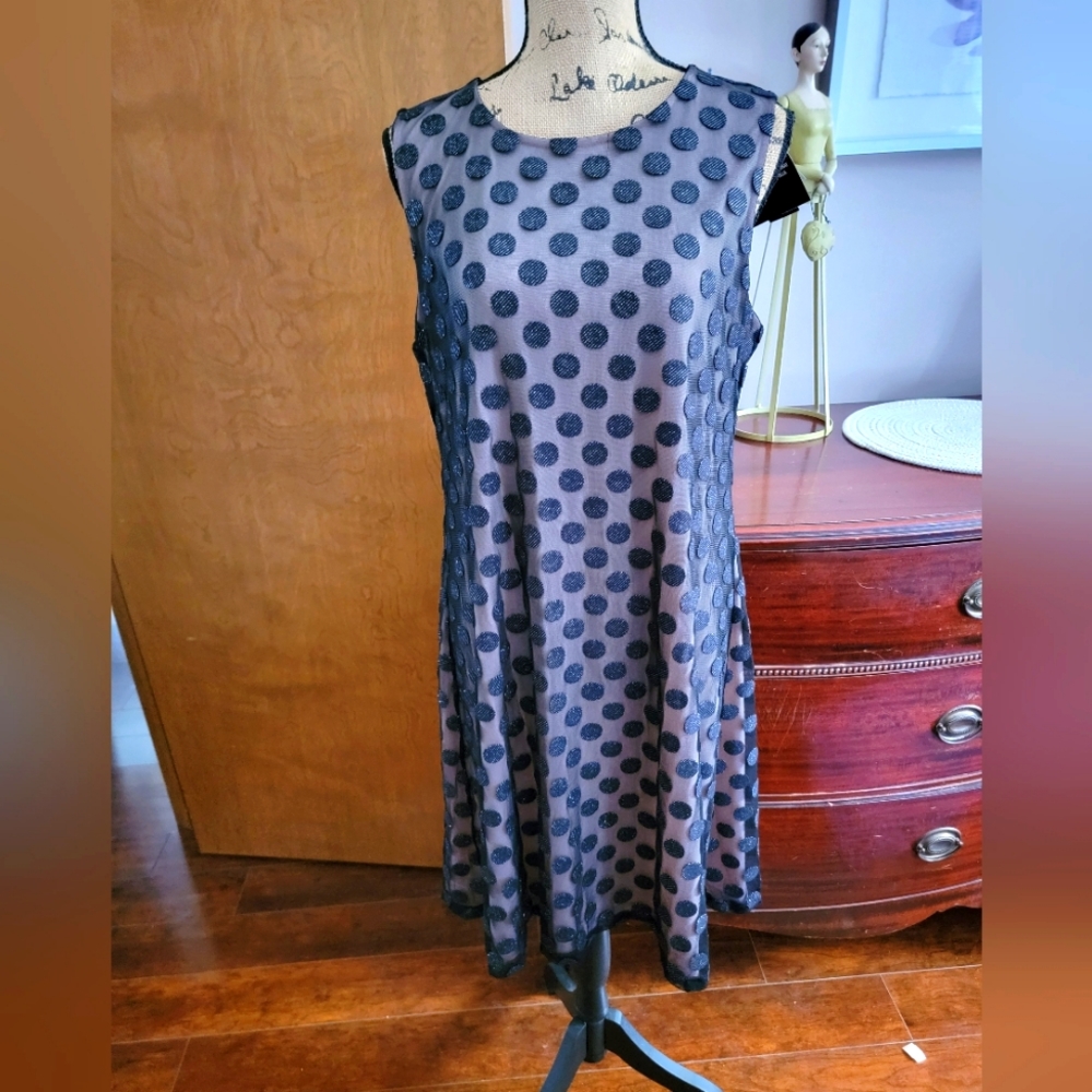 NEW ~ Nine West Polka Dot Sleeveless Dress